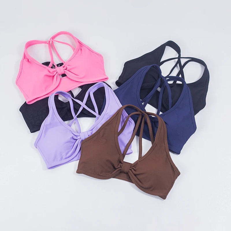 Cross Back Detachable Sports Bra