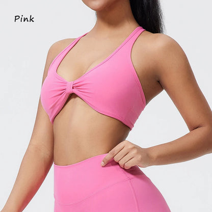 Cross Back Detachable Sports Bra