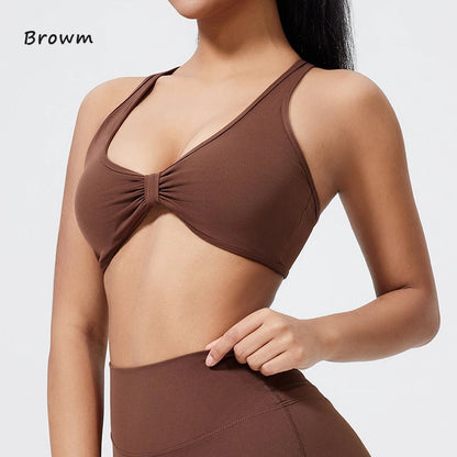 Cross Back Detachable Sports Bra